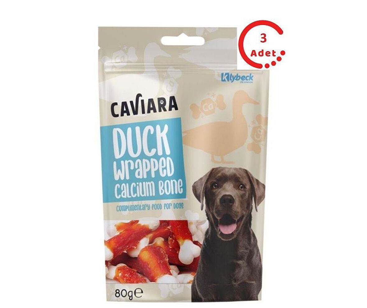 Caviara Ördek Etli Kalsiyum Kemik Köpek Ödülü 80 Gr x 3 Adet
