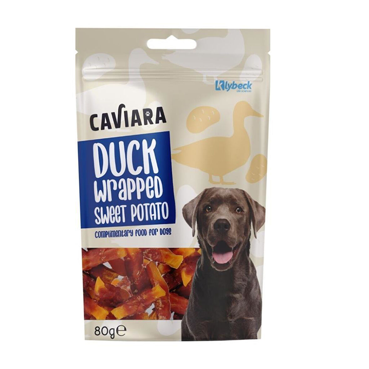 Caviara Ördek Eti Sarılı Tatlı Patates Dilimleri Köpek Ödülü 80 Gr