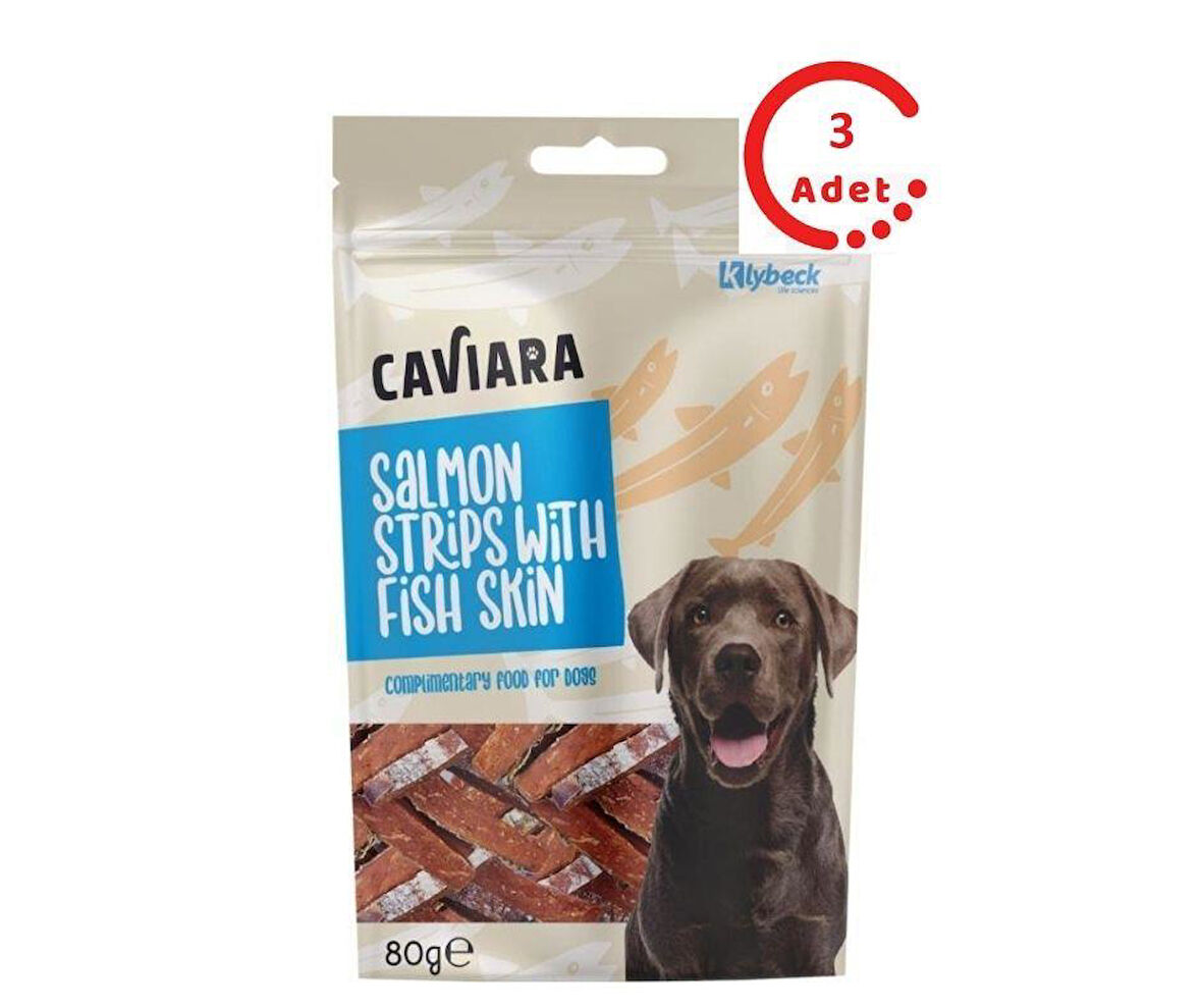 Caviara Balık Derisi ve Somon Dilimleri Köpek Ödülü 80 Gr x 3 Adet