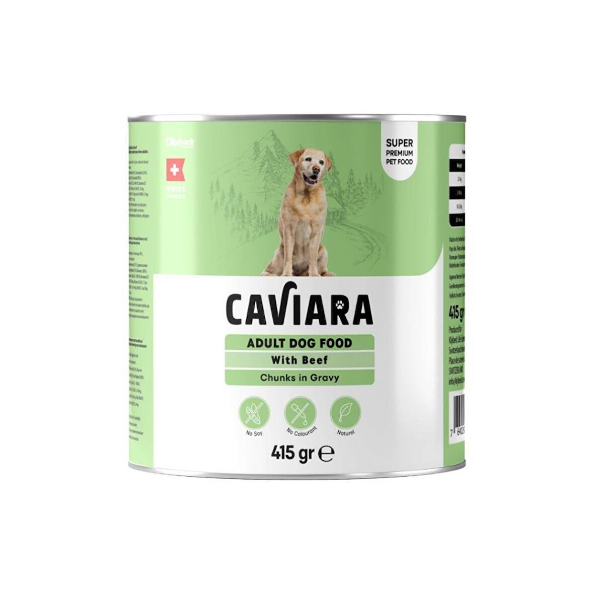 Caviara Sos İçinde Et Parçacıklı Dana Etli Yetişkin Köpek Konservesi 415 Gr