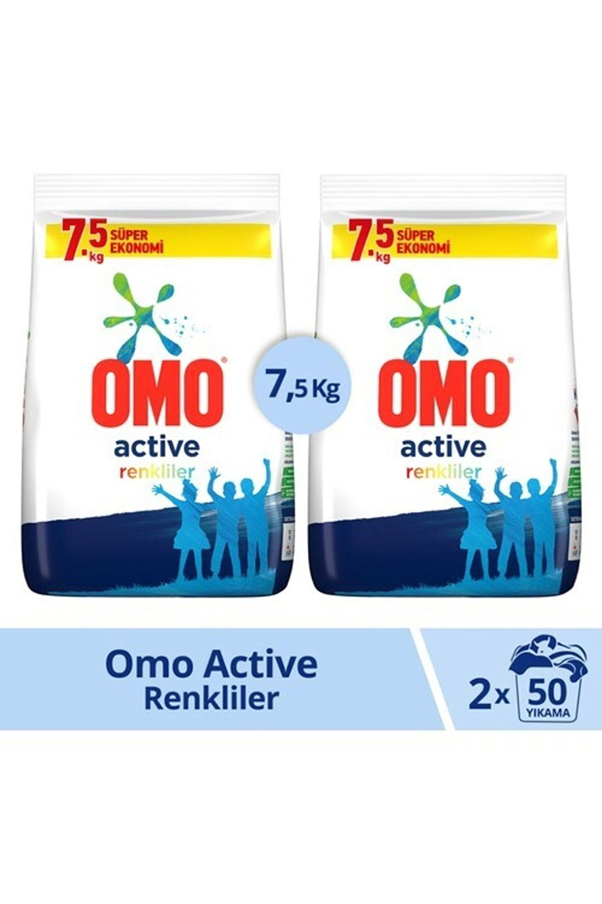 Omo Matik 7.5 Kg Active Renkliler x 2 Adet