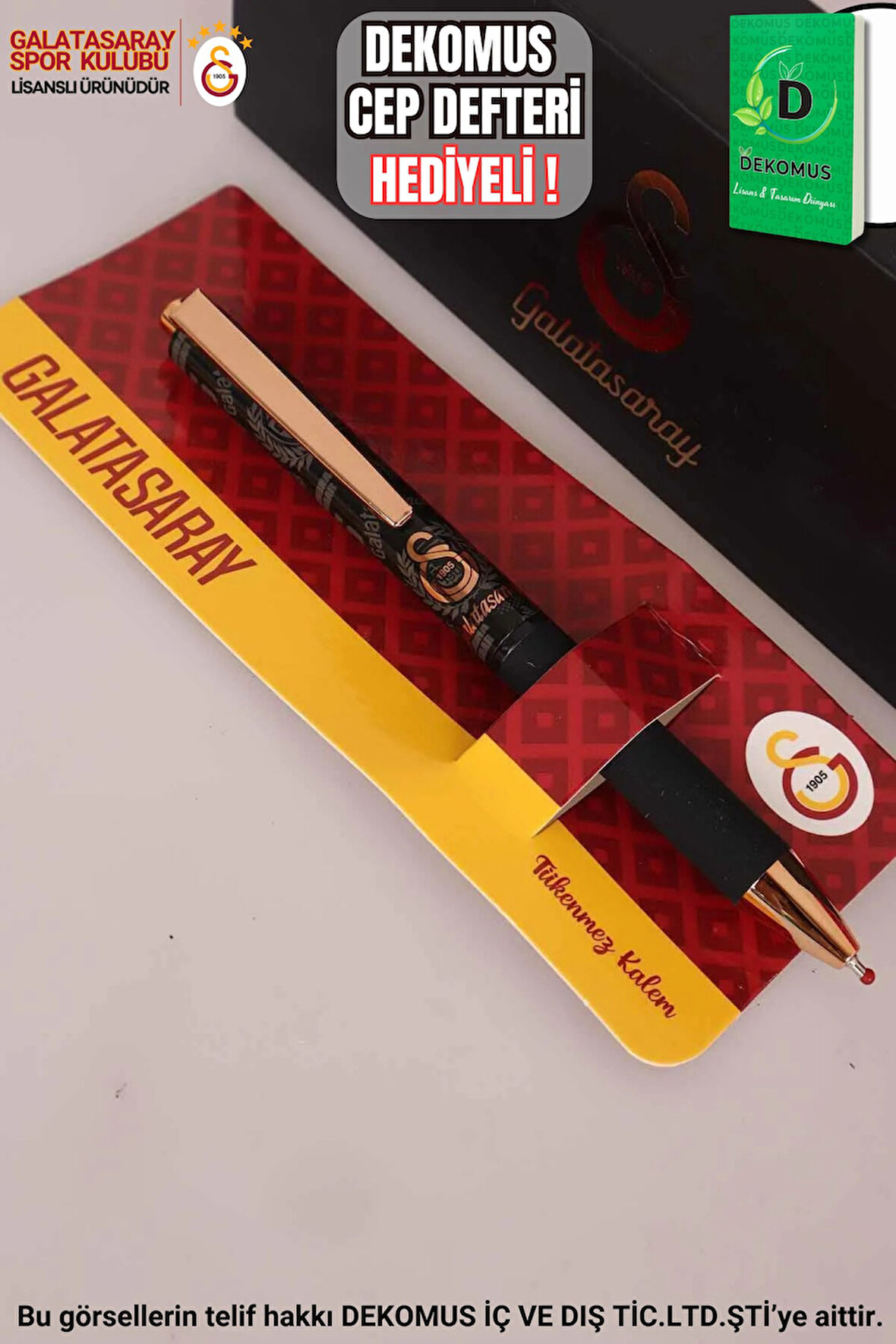 "DEKOMUS CEP DEFTERİ HEDİYELİ" LİSANSLI GALATASARAY HYBRID INK MEKANİK TÜKENMEZ KALEM