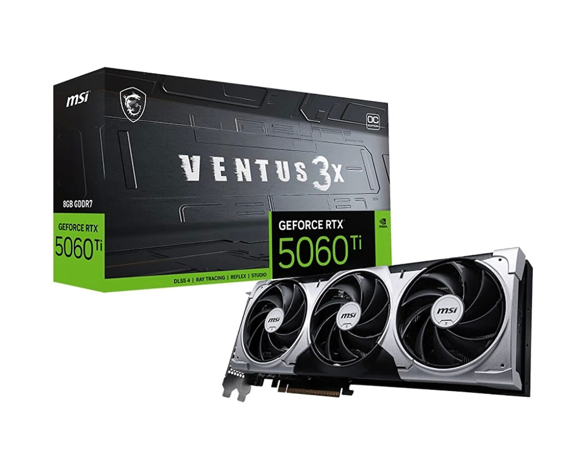 Msı Geforce Rtx 5060 Tı 8g Ventus 3x Oc Gddr7 128b Dx12 Pcıe 5.0 X16 (3xdp 1xhdmı)