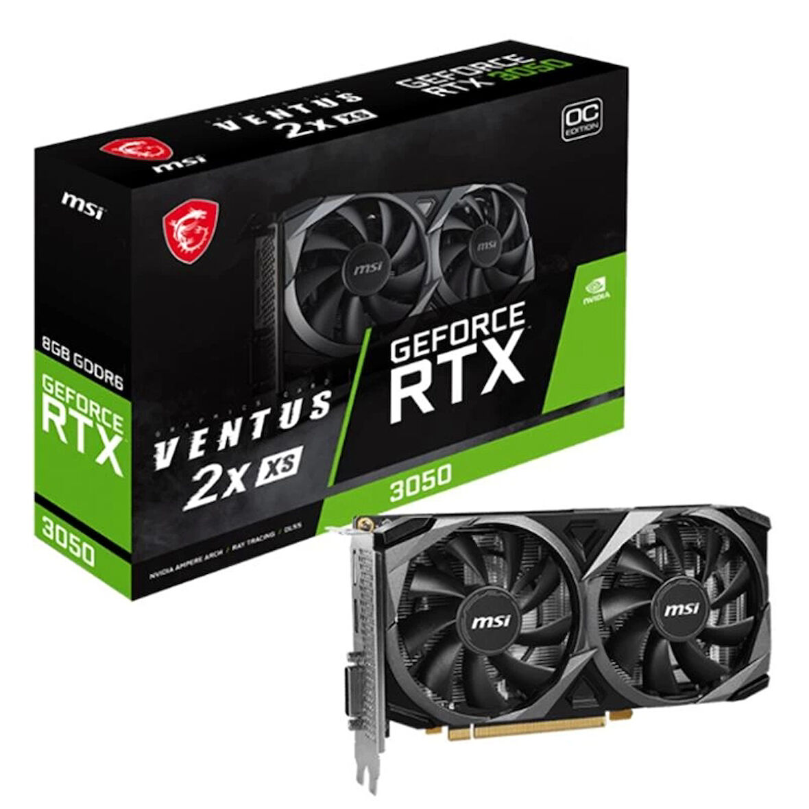 Msı Geforce Rtx3050 Ventus 2x Xs 8g Oc 8gb Gddr6 128bıt 1xhdmı 1xdp 1xdvı Ekran Kartı