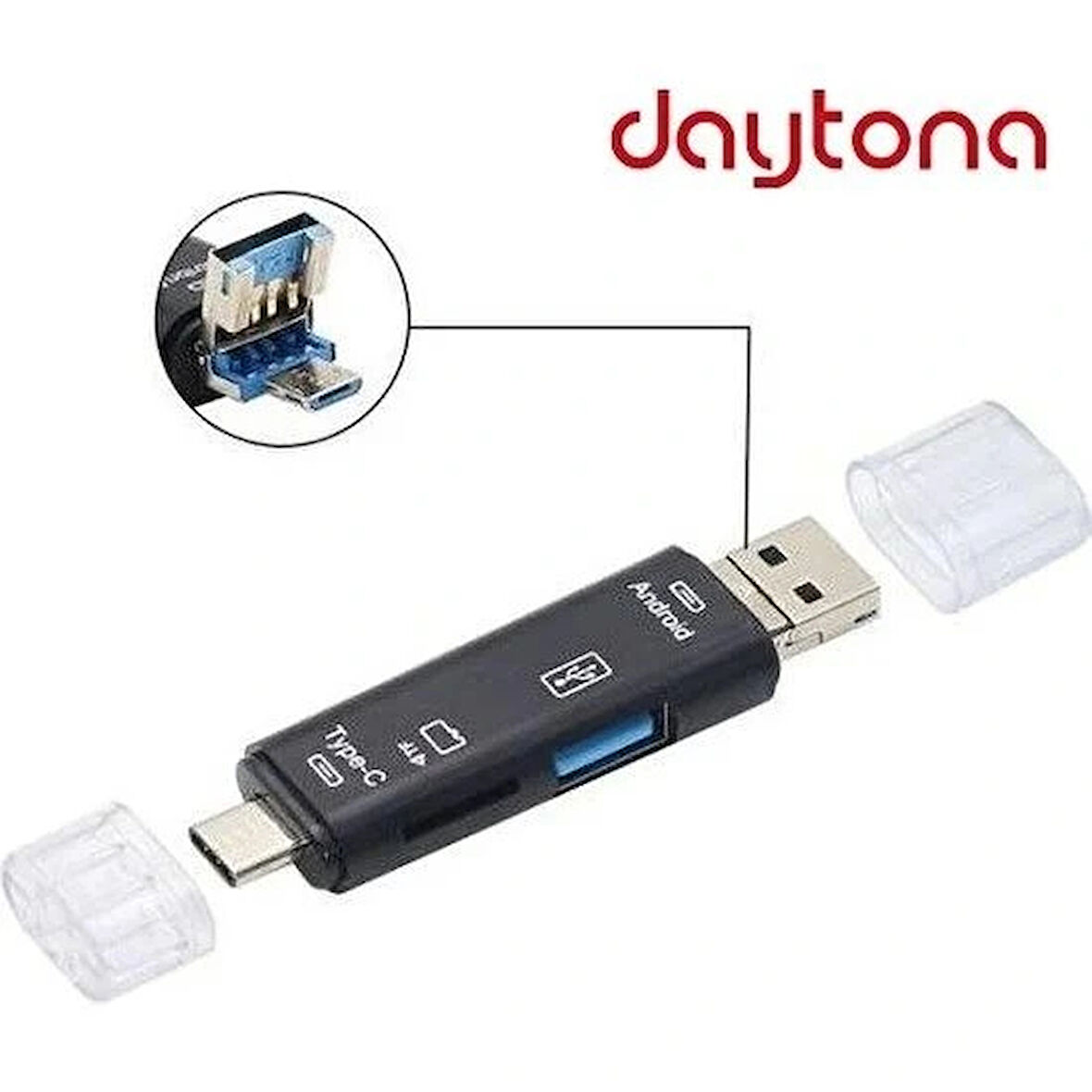 Daytona A5068 3'lü Otg Okuyucu.tip-c/micro Usb/usb