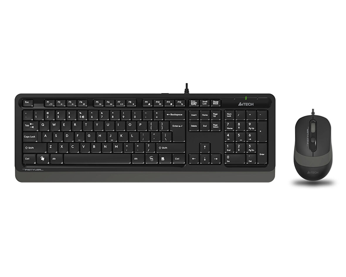A4 Tech F1010 Q Usb Gri Tr Mm Klavye+optik Mouse