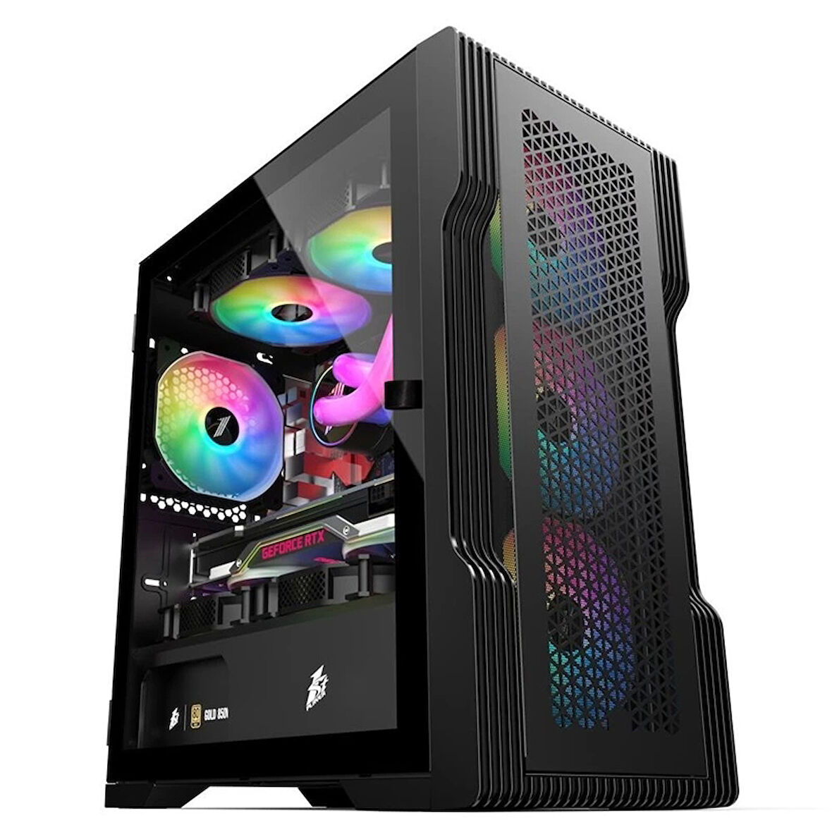 1st Player Trılobıte T3 Siyah 600w 80+ Argb 4x12cm Fan Temperli Cam Mesh Usb 3.0 M-atx Kasa