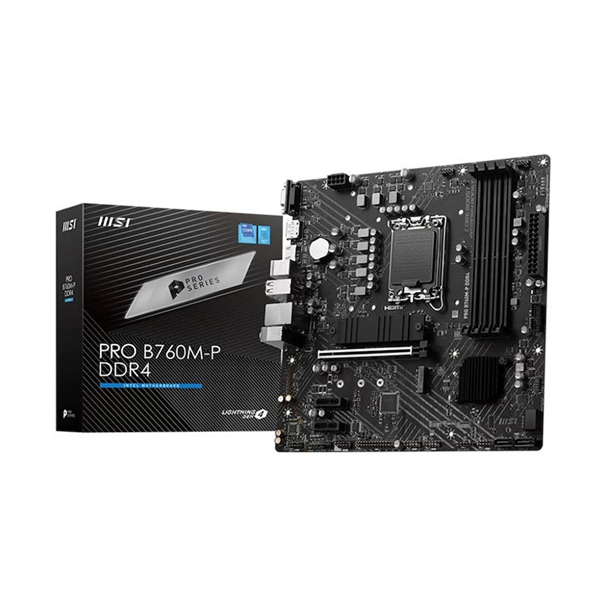 Msı Pro B760m-p Ddr4 4600mhz 1xhdmı 1xdp 2xm.2 Usb 3.2 Atx 1700p (12. / 13. Ve 14. Nesil İşlemci Uyumlu)