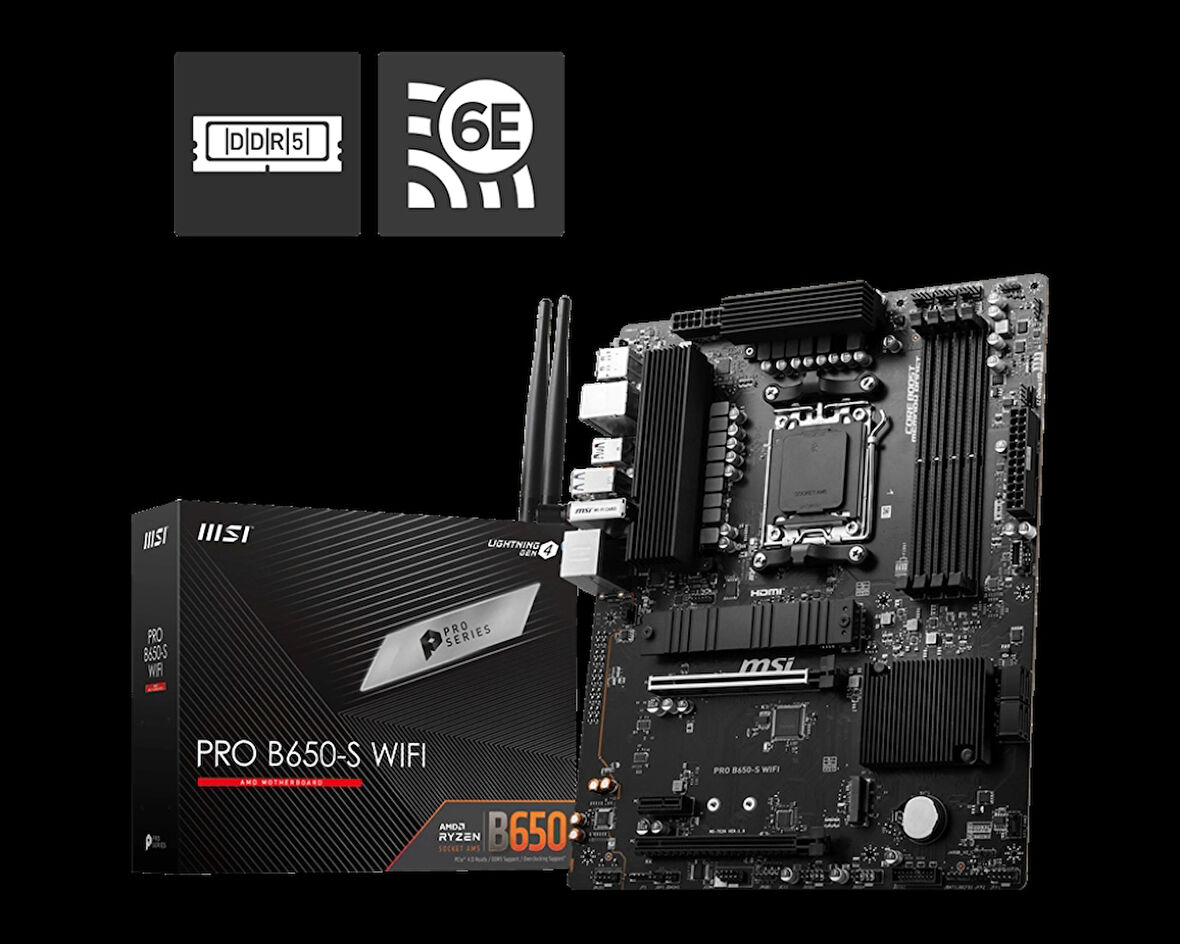 Msı Pro B650-s Wıfı Ddr5 7200(oc)mhz Hdmı Dp M.2 Atx Am5