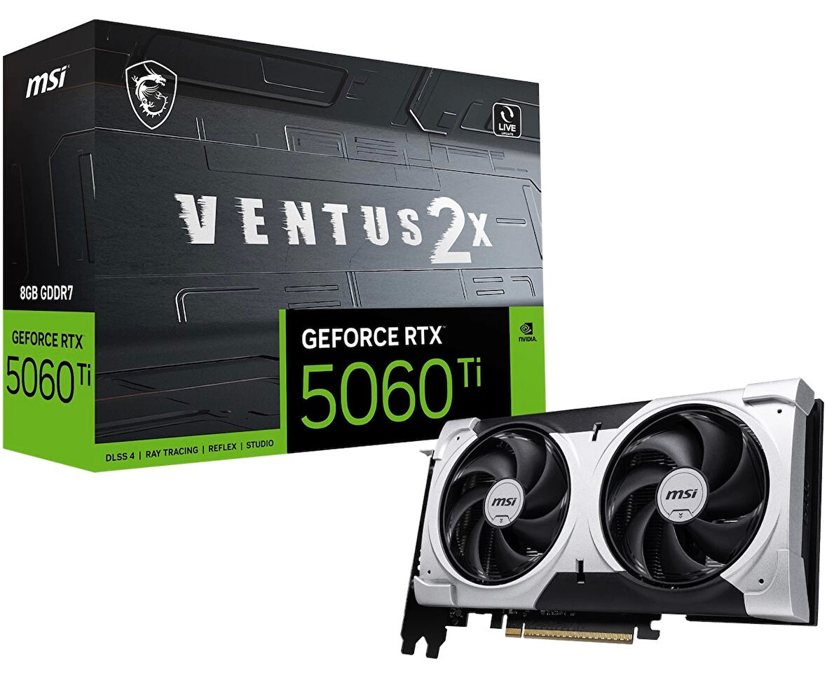 Msı Geforce Rtx 5060 Tı 8g Ventus 2x Oc Plus 8gb Gddr7 128b Dx12 Pcıe 5.0 X16 (3xdp 1xhdmı)