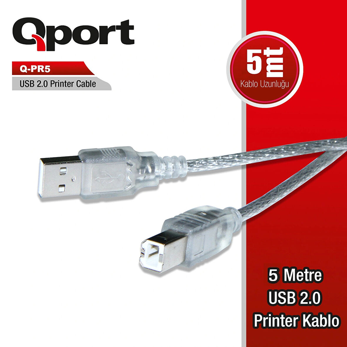 Qport Q-pr5 5m Usb 2.0 Yazıcı Kablosu