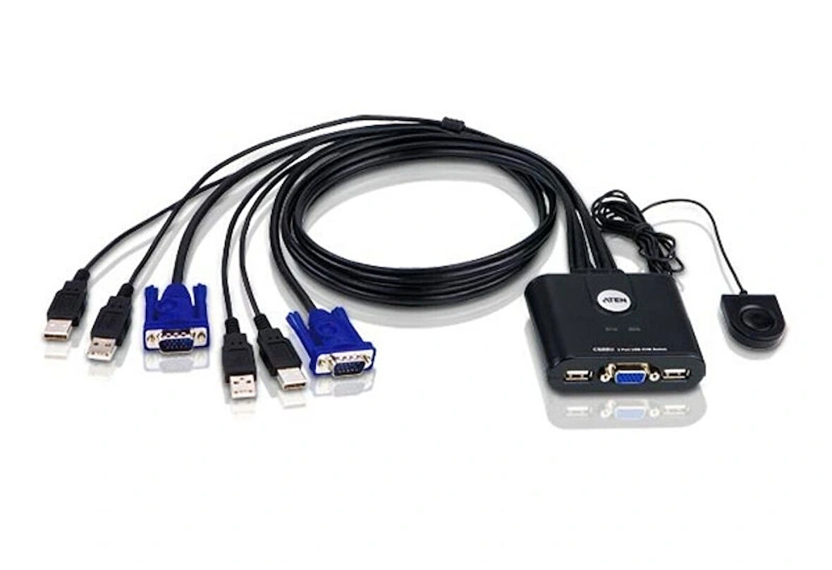 Aten-cs22u 2'li Otomatik Usb Kvm Switch Kablolarıy