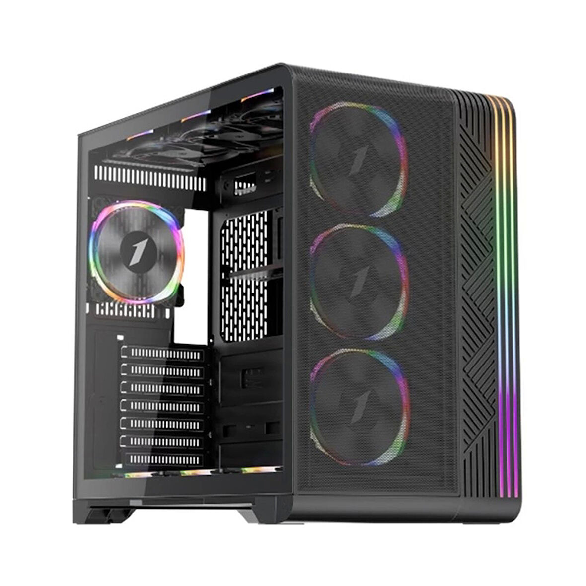 1st Player Vt7 Siyah 850w 80+ Sılver Atx 3.1 Argb 4x12cm Fan Temperli Cam Usb 3.0 Atx Kasa