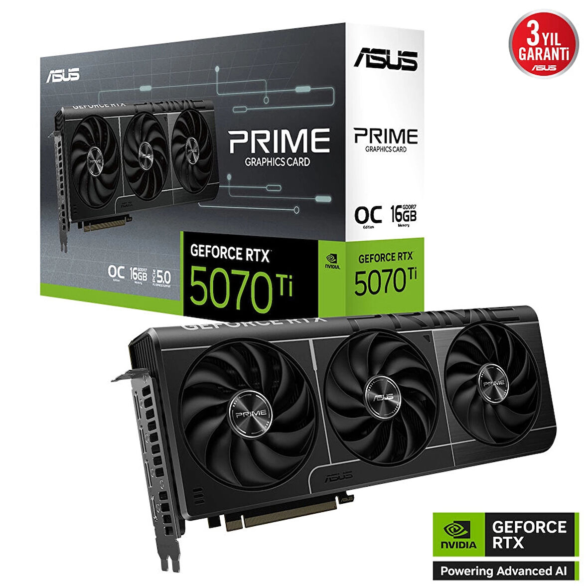 Asus Prıme Geforce Rtx 5070 Ti 16gb Prıme-rtx5070tı-o16g Gddr7 Oc Edıtıon 256 Bıt Gamıng Ekran Kartı