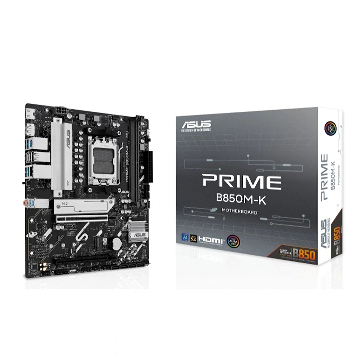 Asus Prıme B850m-k Ddr5 8400mhz 1xhdmı 1xdp 2xm.2 Usb2.0 Matx Am5(amd Am5 9000/8000/7000 Serileri İle Uyumlu)