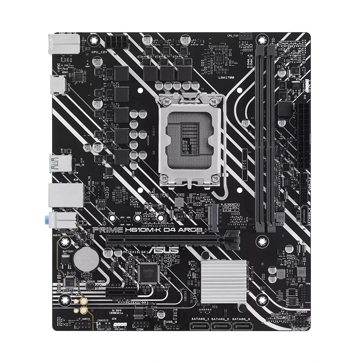Asus Prime H610m-k Argb Ddr4 1700p Hdmi M2