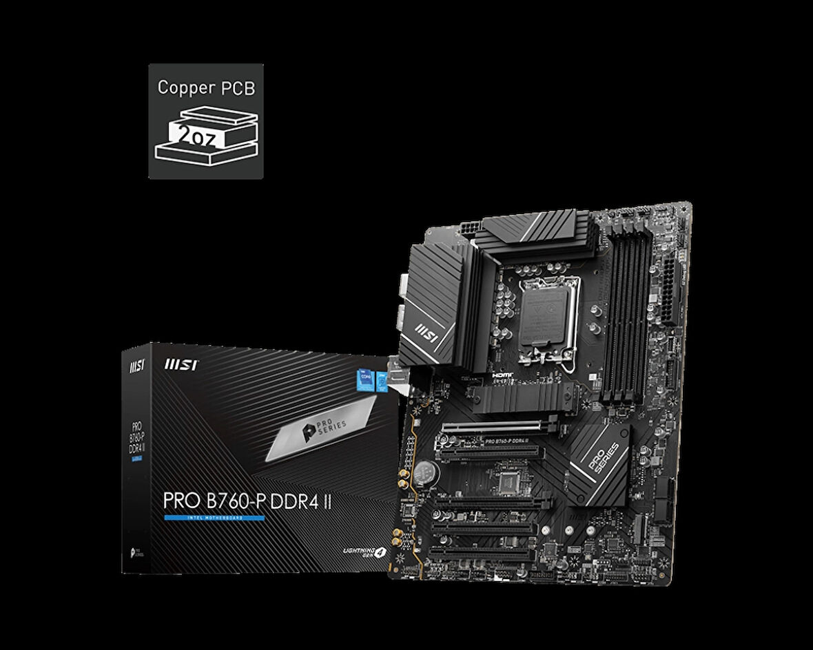 MSI PRO B760-P DDR4 II 5333(OC) PCI-E M.2 HDMI DP ATX 1700P