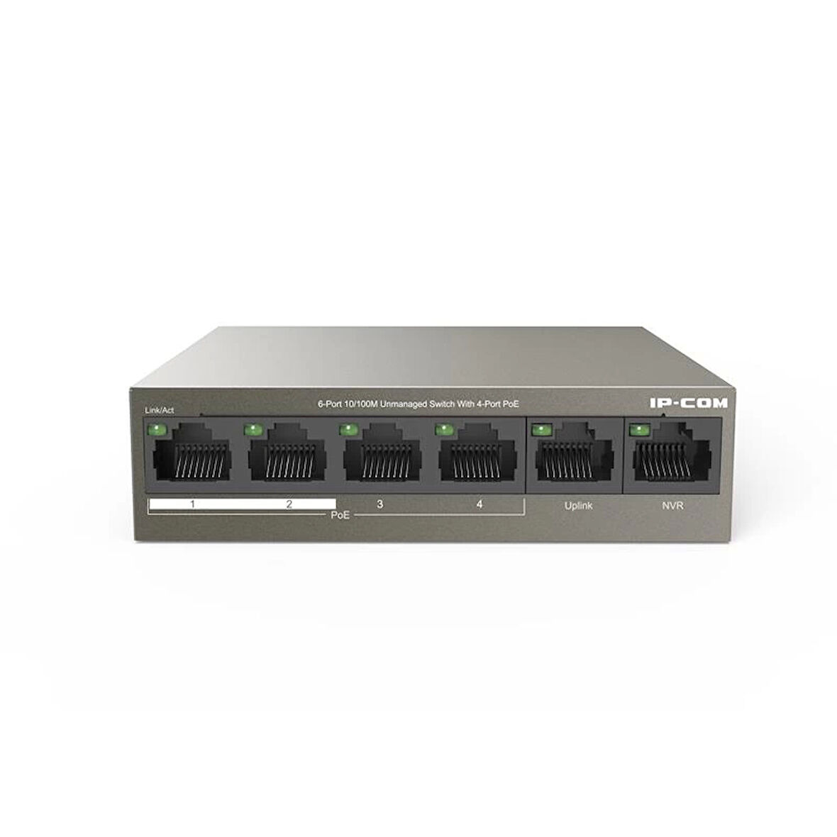 Ip-com F1106p-4-63w 4 Port 10/100+2x10/100 Uplınk Metal Kasa 58w Poe Swıtch