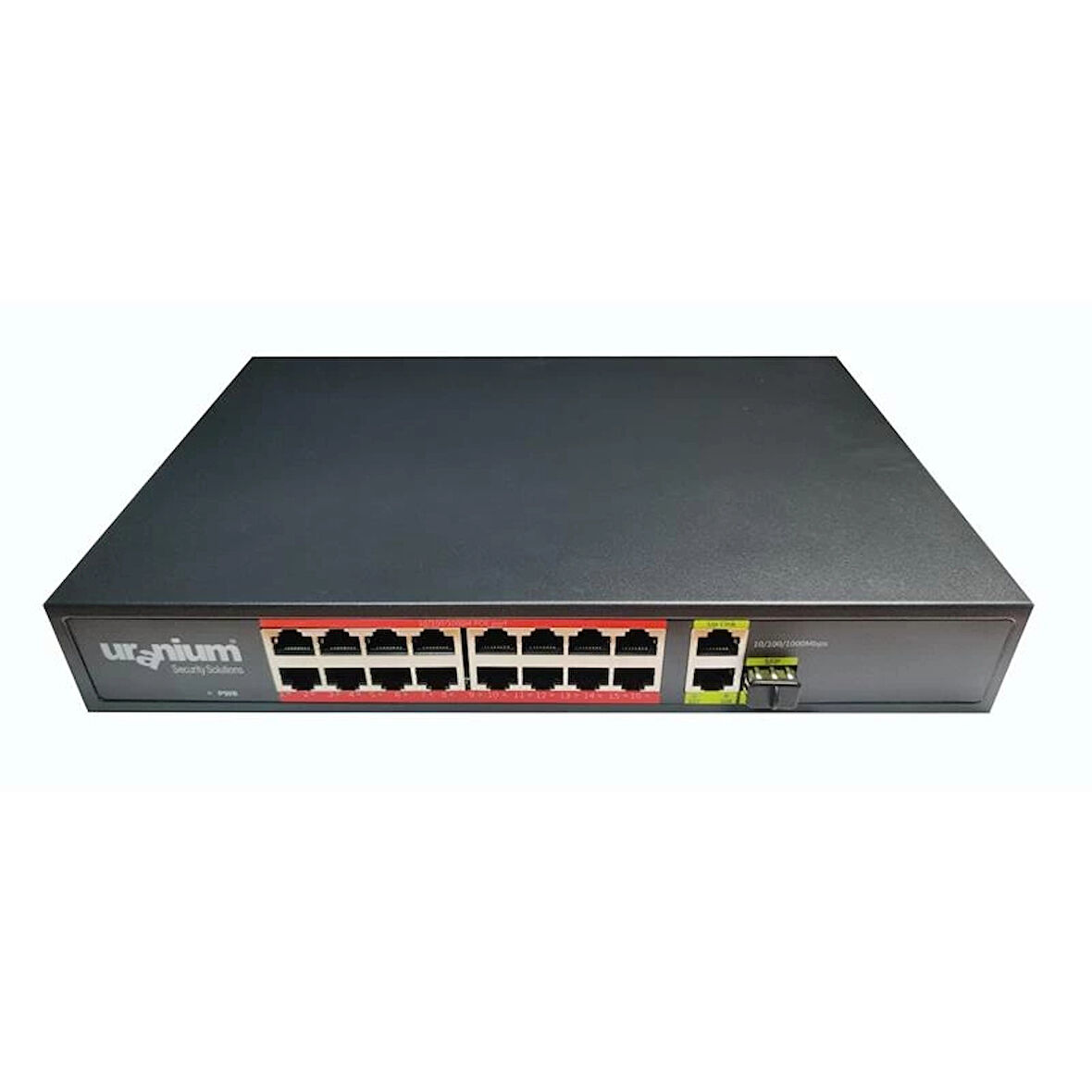 Uranıum Poe-g1621sfp-300w 16 Port Gıgabıt+2xgb Rj45+1xsfp Uplınk Poe Rackmount Swıtch (realtek Chıpset)