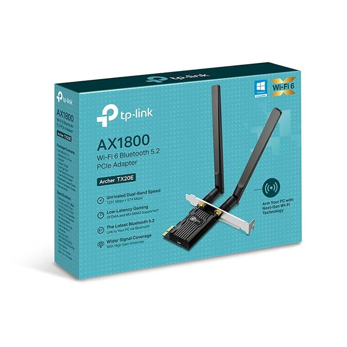 Tp-lınk Archer Tx20e Ax1800 Wı-fı 6 Bluetooth 5.2 Pcıe Adaptor