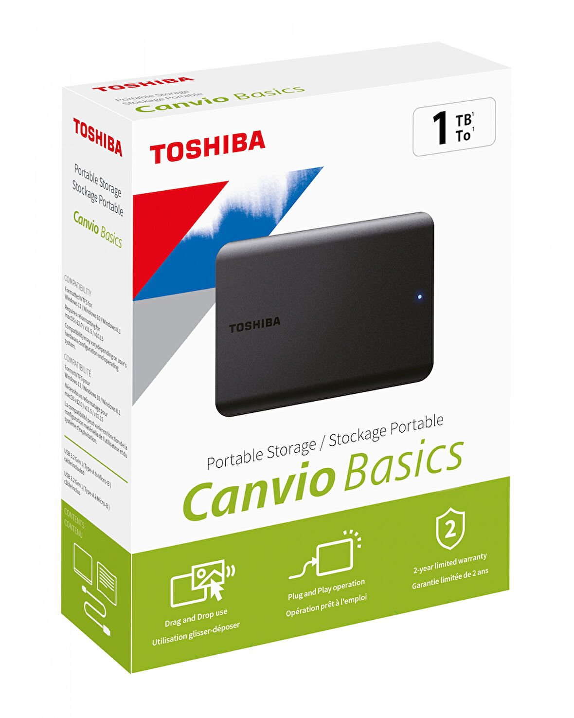 1tb Canvıo Basıcs 2.5" Usb3.2 G1 Toshıba Hdtb510ek3aa