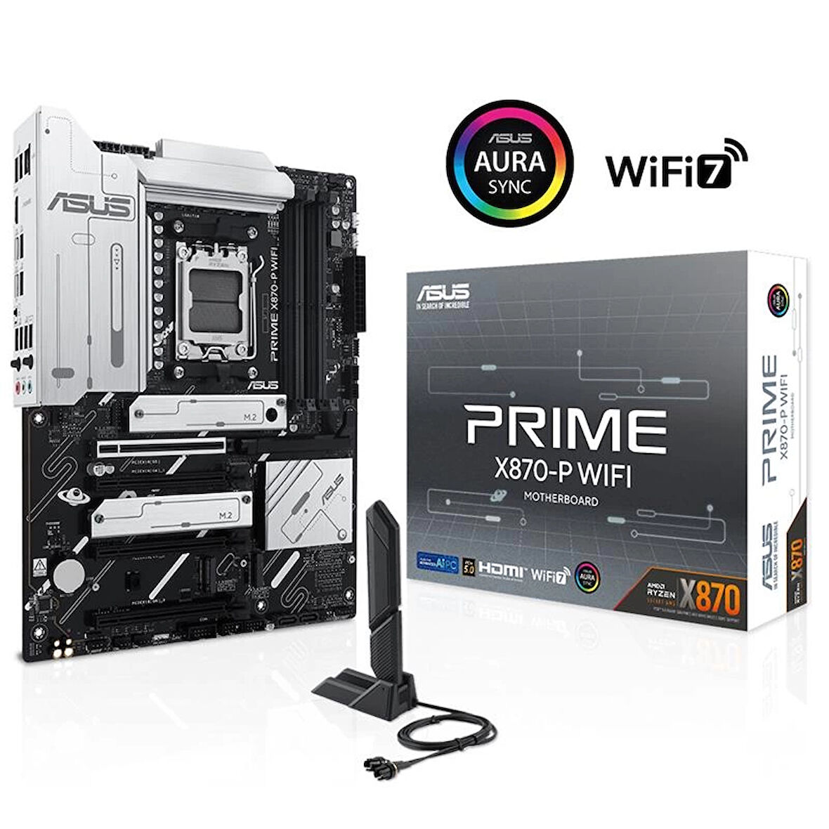 Asus Prıme X870-p Wıfı Ddr5 8000mhz 1xhdmı 2xusb4 4xm.2 Atx Am5 (amd Am5 9000/8000/7000 Serileri İle Uyumlu)