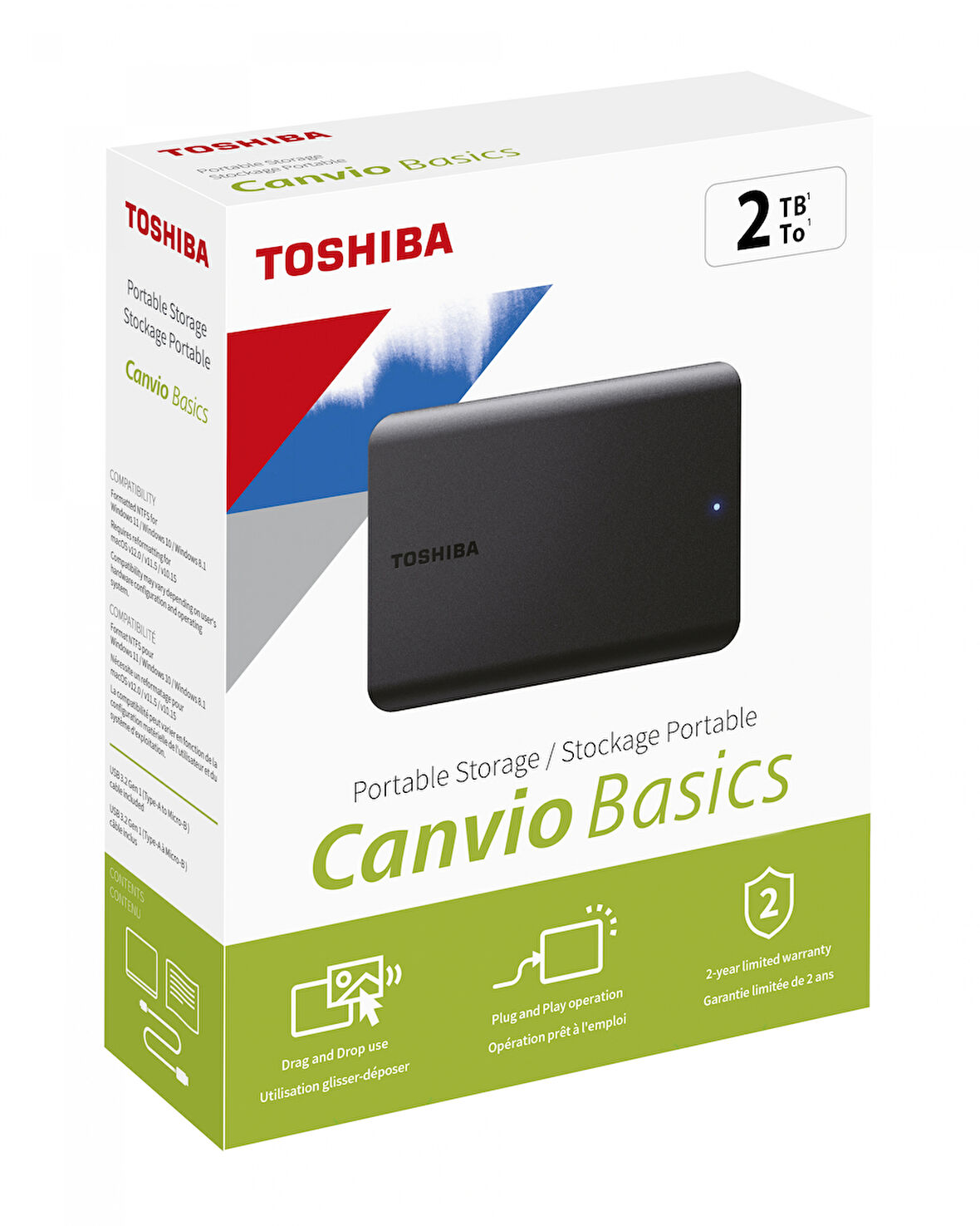 2tb Canvıo Basıcs 2.5" Usb3.2 G1 Toshıba Hdtb520ek3aa