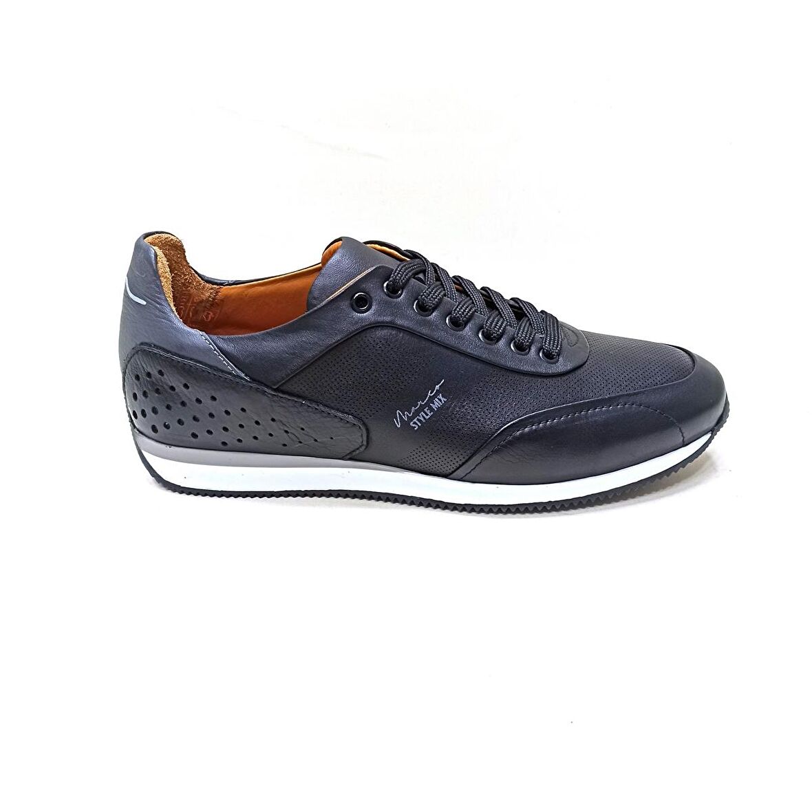 MARCOMEN SİYAH DERİ ERKEK SNEAKER AYAKKABI