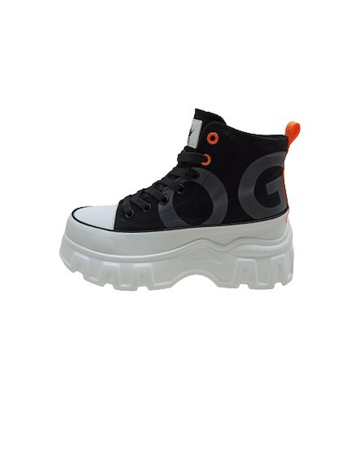 GUJA SİYAH KADIN KETEN SNEAKER BOT AYAKKABI