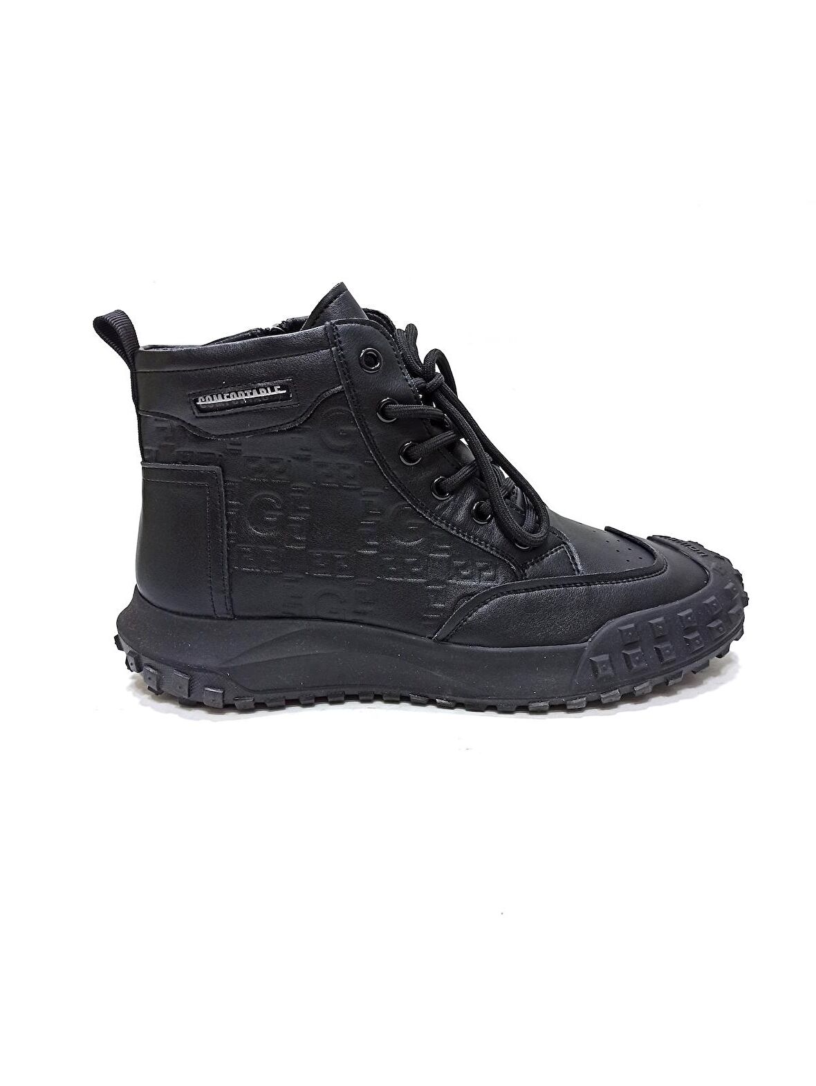 GUJA SİYAH DERİ ERKEK SNEAKER SPOR BOT AYAKKABI