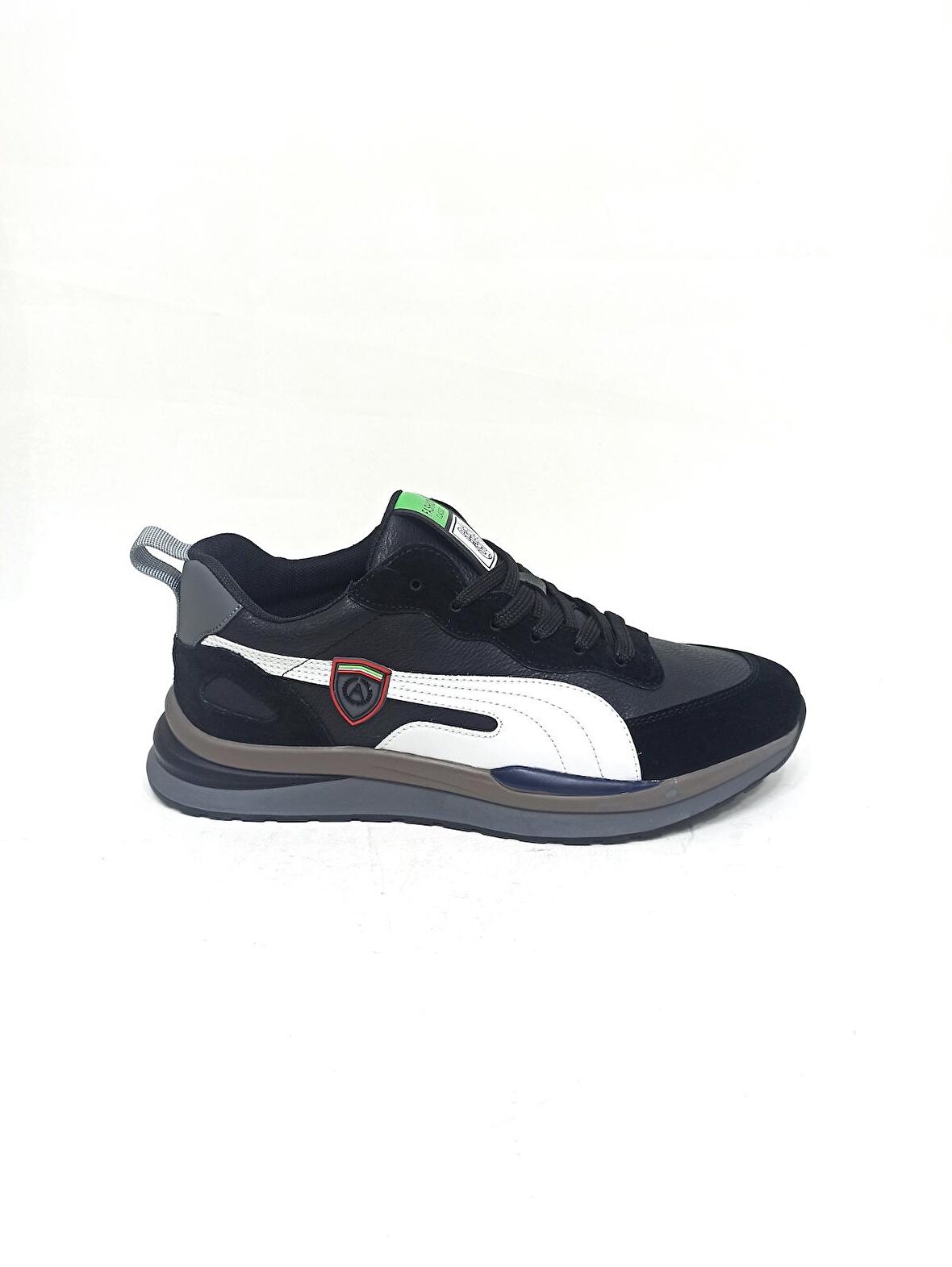 GUJA SİYAH DERİ ERKEK SNEAKER SPOR AYAKKABI