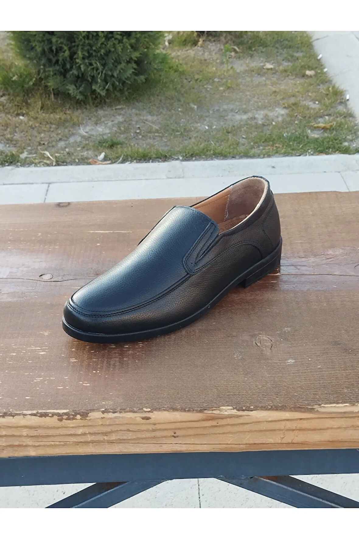 Erkek Yazlık Kundura Hakiki Deri  Yazlık Taban Bağcıksız ve Ortobetik