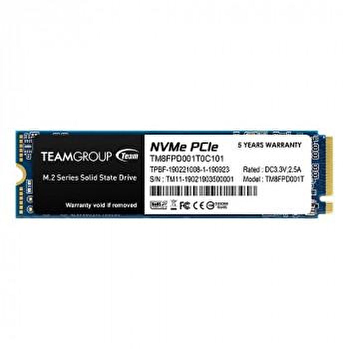 Team TM8FPD001T0C101 PCIe Gen 3x4 1 TB SSD