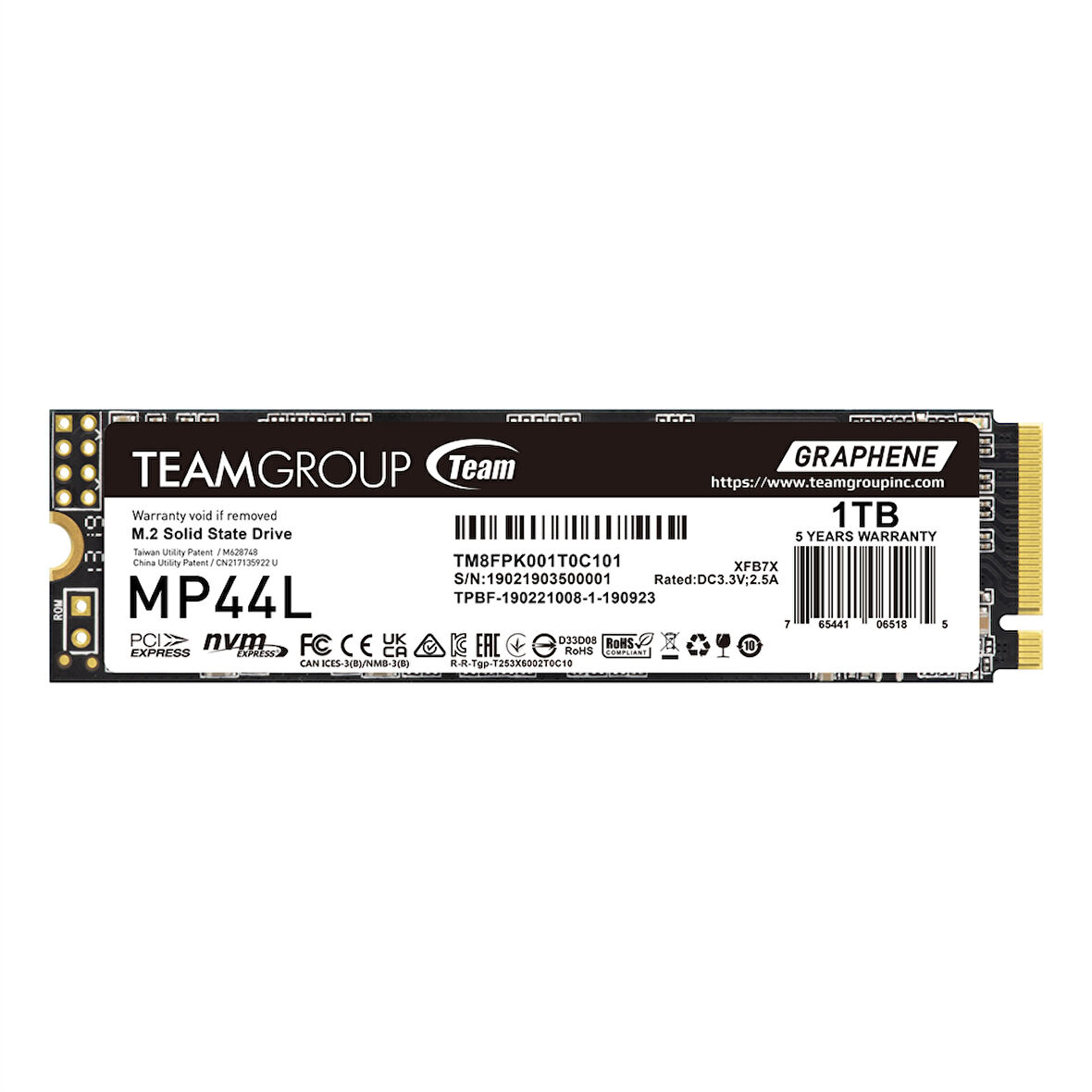 Team MP44L 1TB Gen4x4 5000/4500MB/s NVMe PCIe M.2 SSD Disk (TM8FPK001T0C101)