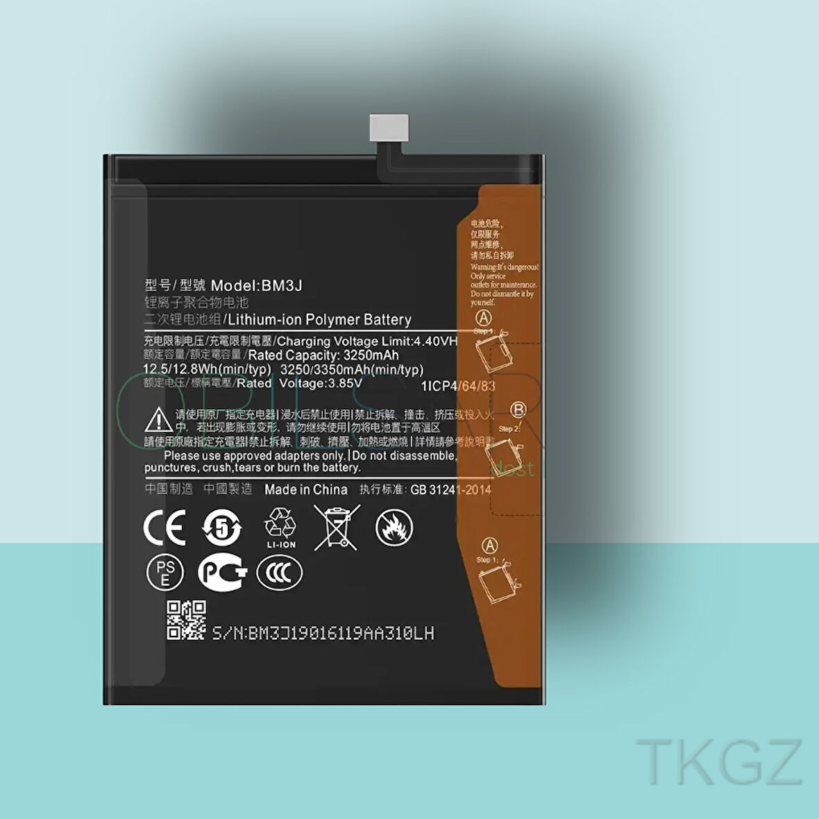 Tkgz - Xiaomi Mİ8 LİTE - BM3J - Batarya Pil Orijinal Sıfır