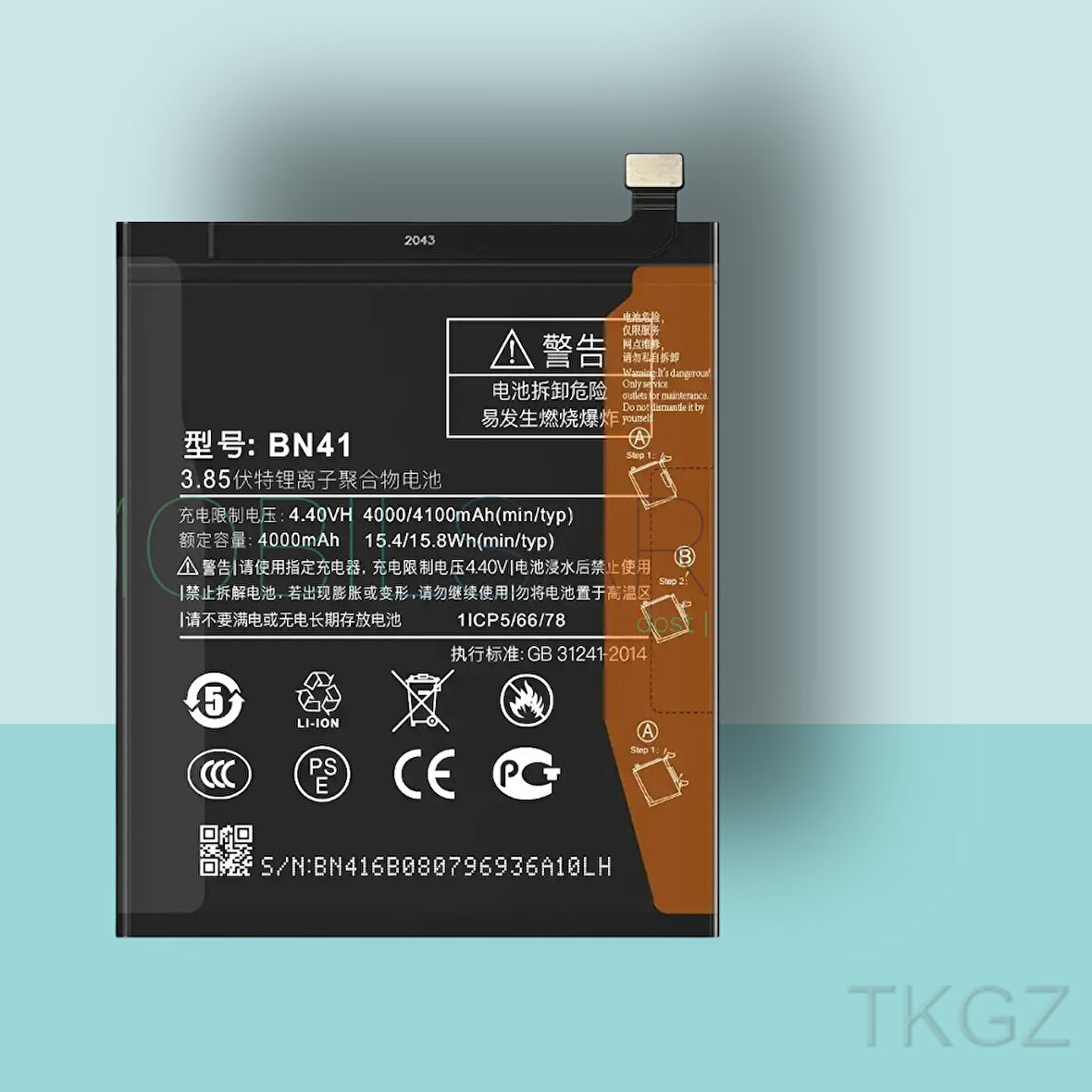 Tkgz - Xiaomi REDMİ NOTE 4 - BN41 - Batarya Pil Orijinal Sıfır