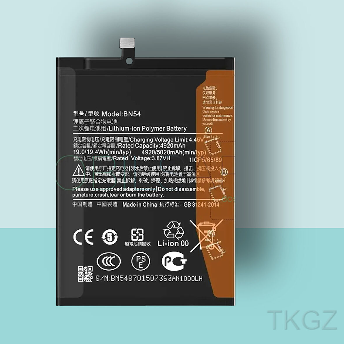 Tkgz - Xiaomi REDMİ NOTE 9 - BN54 - Batarya Pil Orijinal Sıfır