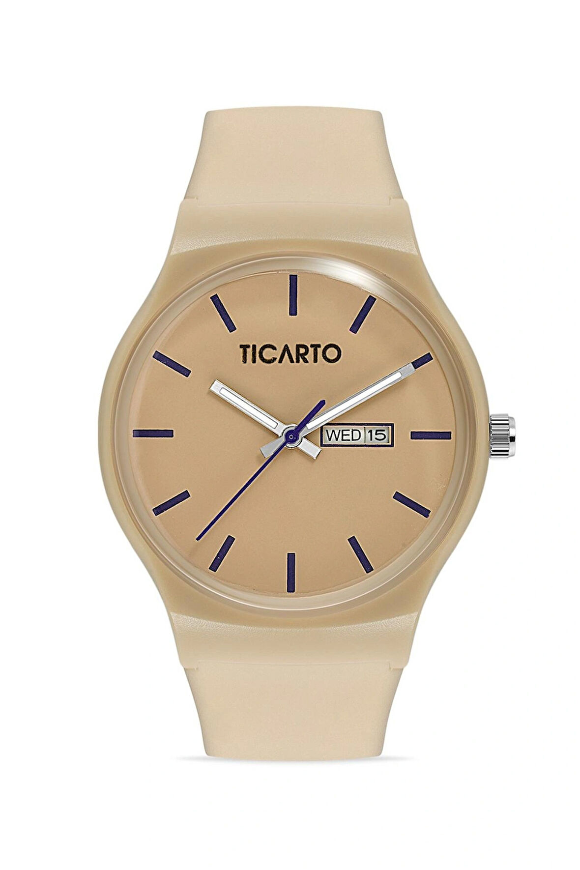 Ticarto Kadın Slikon Krem Kol Saati TCTSR004406S0202