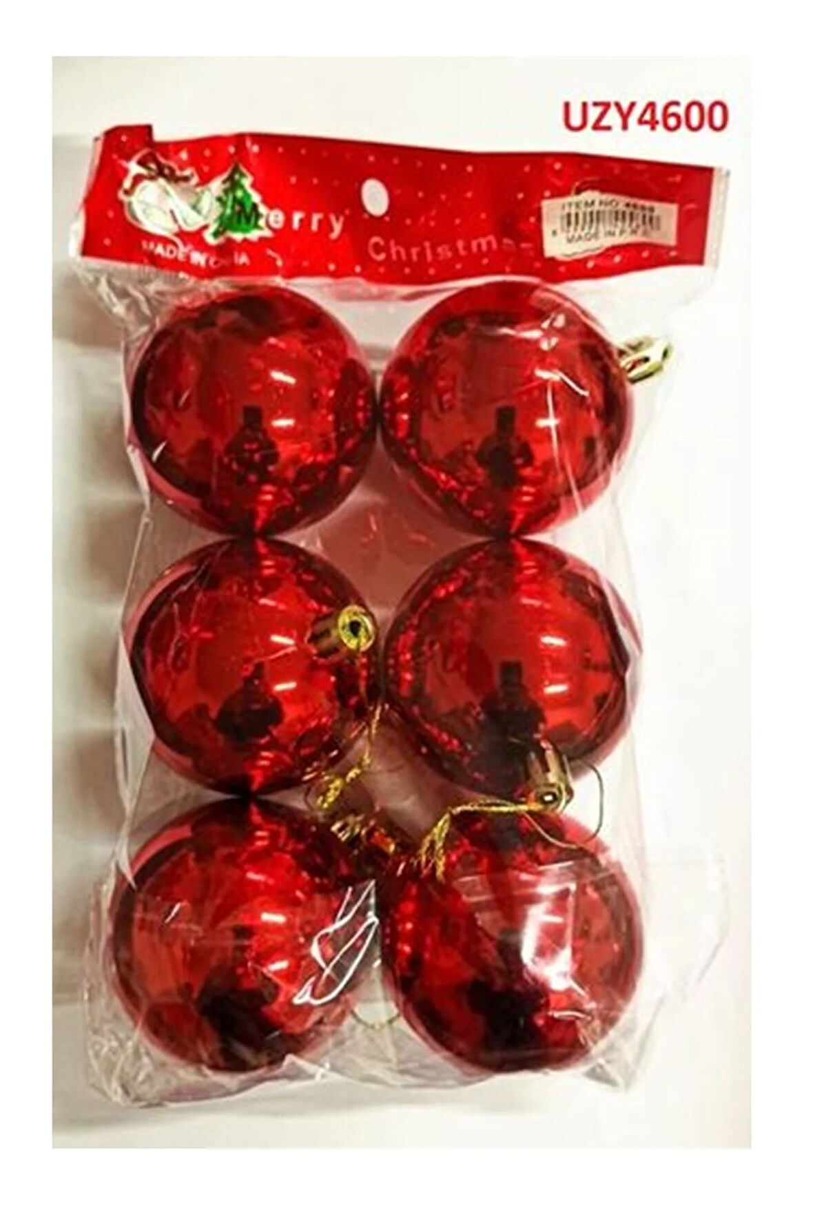 Ağaç Parti Süsü Top 6cm 6 Lı Kırmızı