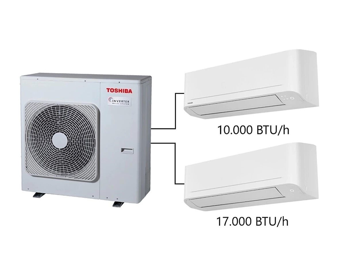 Toshiba 2M Multi Split Klima 10.000+17.000 BTU/h A+++