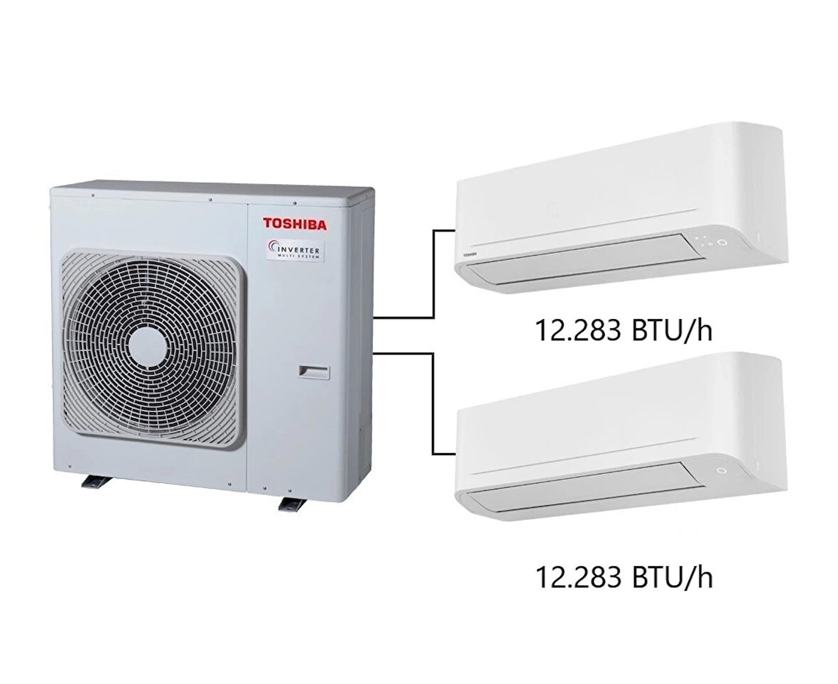 Toshiba 2M Multi Split Klima 12.000+12.000 BTU/h A+++