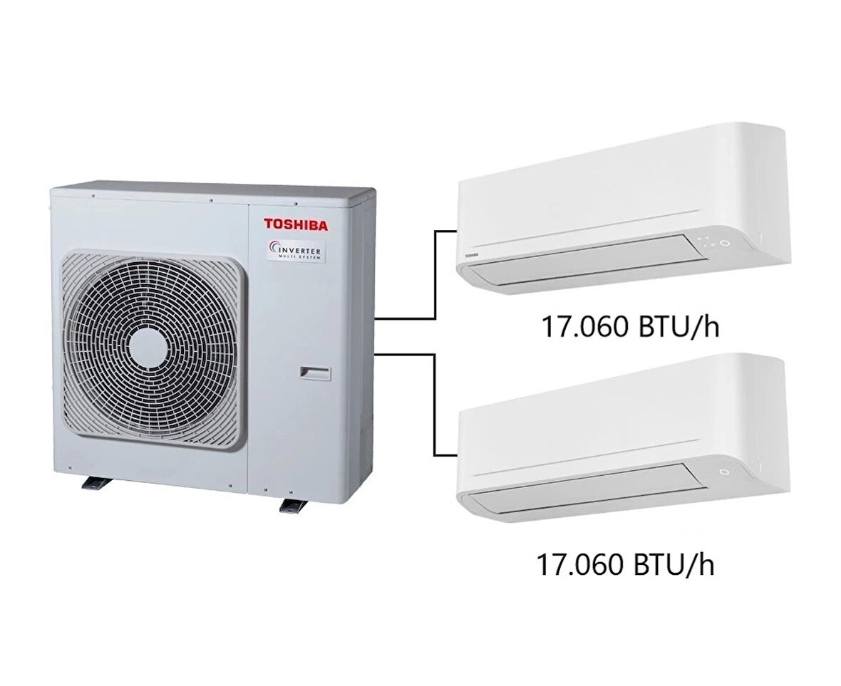 Toshiba 2M Multi Split Klima 17.000+17.000 BTU/h A+++