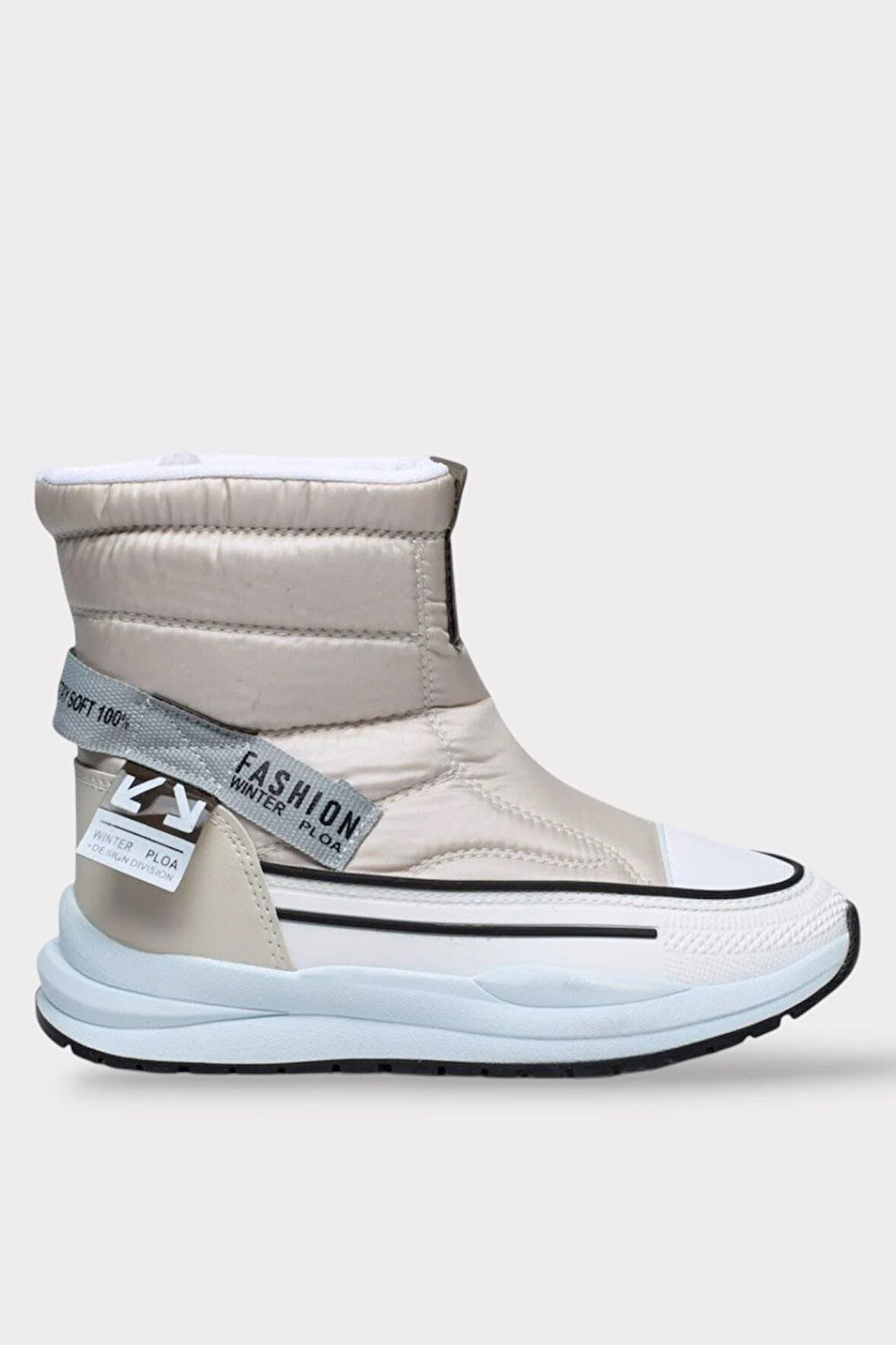 İçi Kürklü Kaydırmaz Taban Kadın Kar Botu BEJ