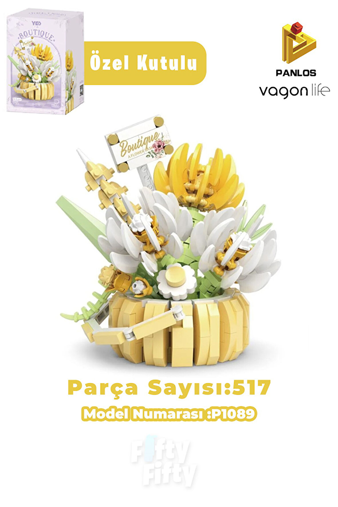 Panlos BOUTIQUE Serisi Mini Çiçek Buketi 517 Parça Oyuncak Yapım Seti -FFP1089