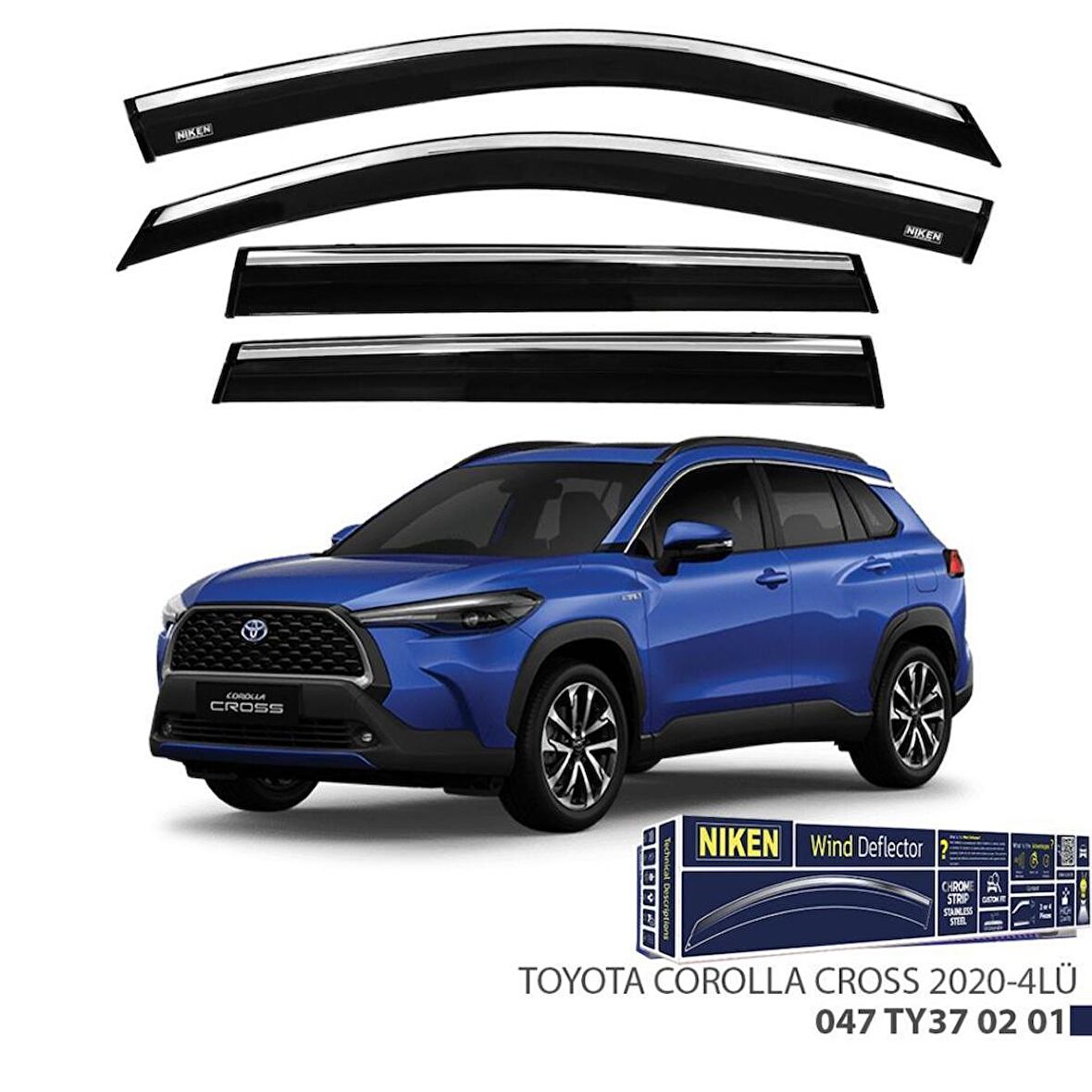 Toyota Corolla Cross Niken Kromlu Cam Rüzgarlığı 4lü 2020 ve Üstü