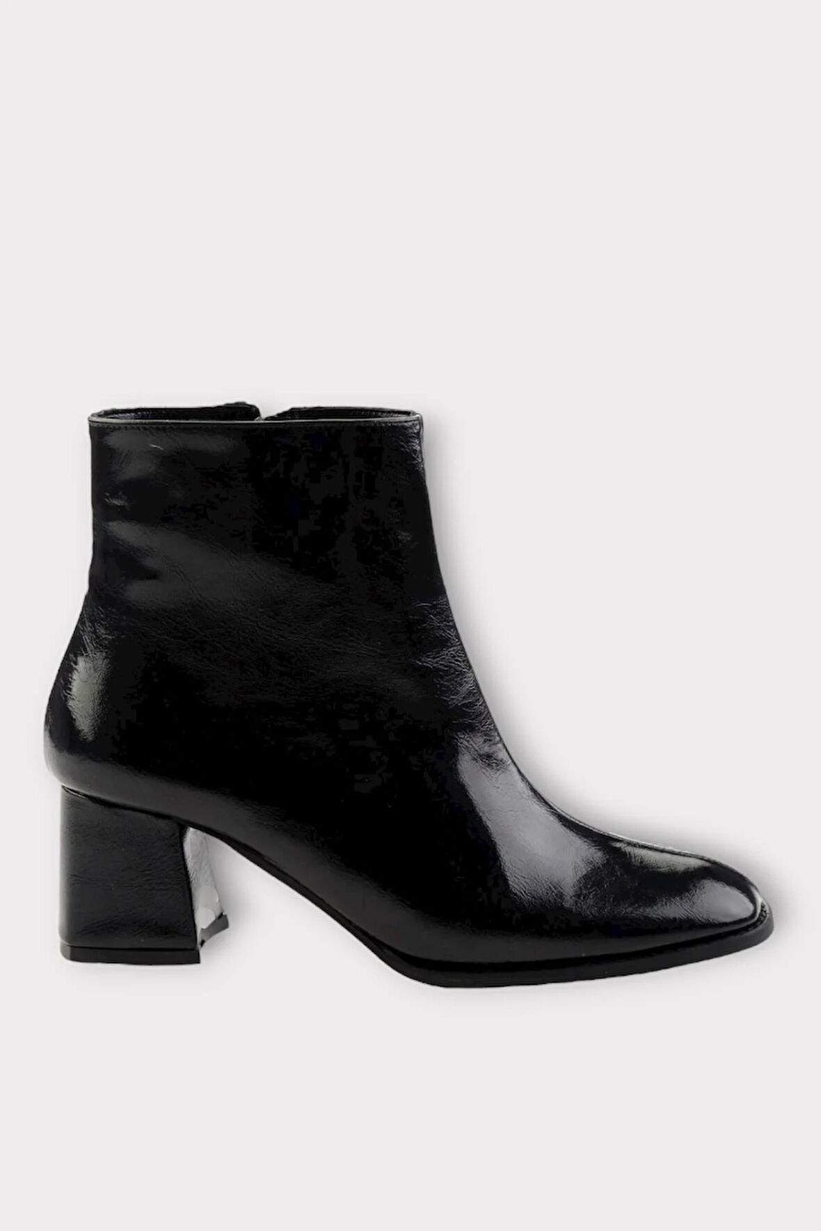 Kalın Topuklu Fermuarlı Kadın Bot SİYAH - SİYAH