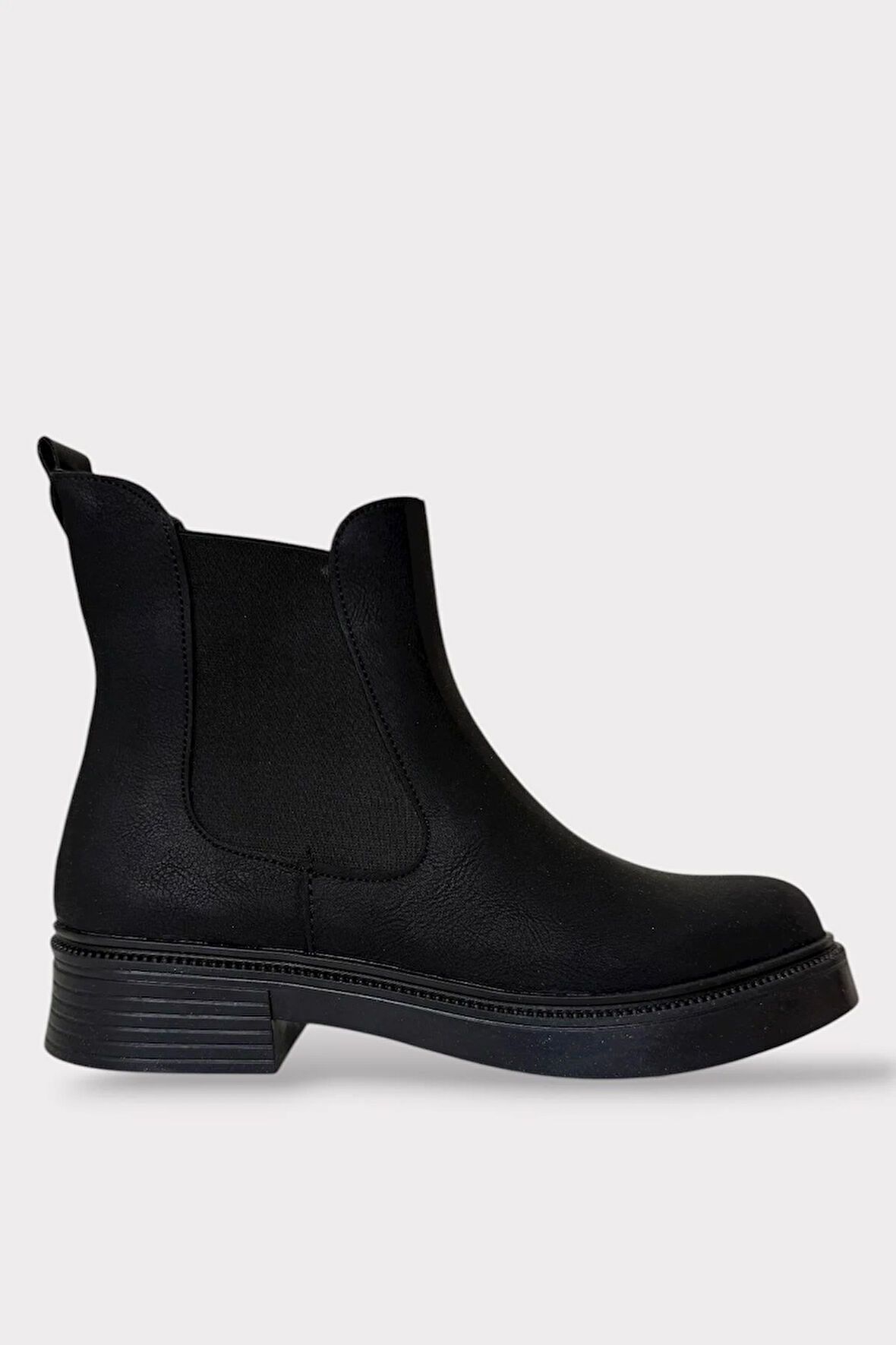 Kısa Topuklu Fermuarlı Kadın Bot SİYAH