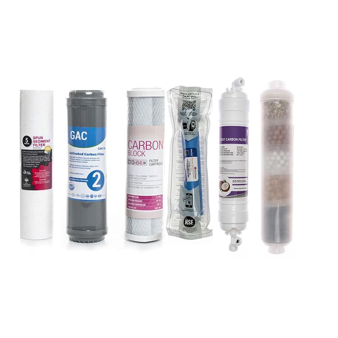 Açık Kasa Arıtma Cihazlar için 6'lı Filtre Seti 10 Aşamalı