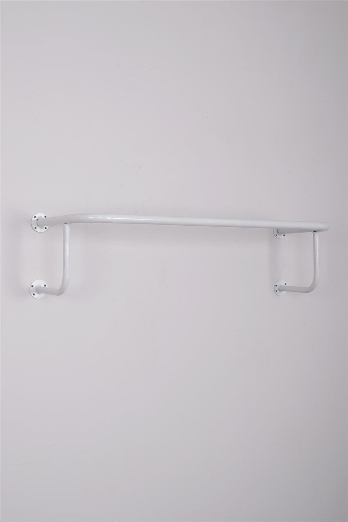 Destekli Yuvarlak Borudan U Askı 90 cm Beyaz