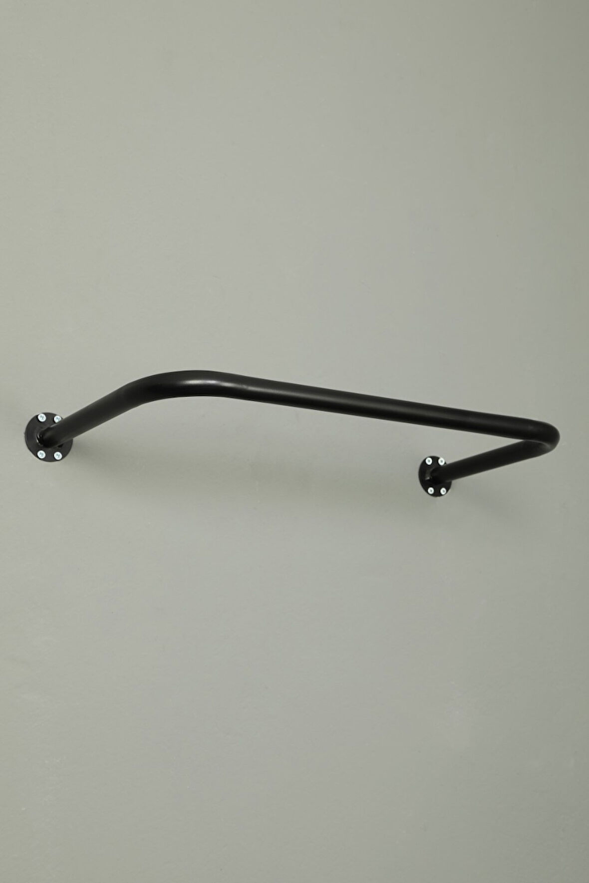 Yuvarlak Borudan Duvara Monte U Askı 60 cm Siyah 